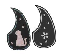 Yardwe 2pcs Folk Guitar Pickguards Acoustic Guitar Protective Plate Lightweight Scratch Resistant Design Easy to Install Unique Cat Paw and Cherry Blossom Patterns