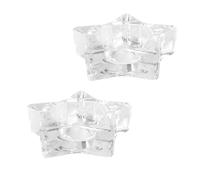 Yardwe 2pcs Glass Candlestick Delicate Candle Stand Five-pointed Star Shape 107g Simple Chic Table Ornament Desktop Decoration for Home Weddings
