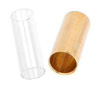 Yardwe 2pcs Glass Metal Guitar Slide Finger Slider Bars for Electric and Acoustic Guitars Tone Enhancement Accessory Comfortable Fit for Musicians