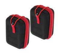 Yardwe 2pcs Golf Rangefinder Pouch Set with Red Zipper, Small Hard Shell Storage Case for Outdoor Protection and Travel, Compact Golf Bag Organizer for Rangefinder and Accessories
