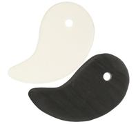 Yardwe 2pcs Gua Sha Scraping Board Set Black and White Yin Yang Ba Gua Massage Scraper Multi-Function Wear-Resistant Muscle Tool for Facial and Body Lymphatic Massage at Home