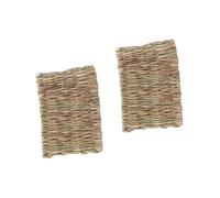 Yardwe 2pcs Guinea Pig Bed Hamster Straw Bed Reed Braid Rabbit Boredom Breaker Mat