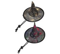 Yardwe 2Pcs Halloween Pet Party Hats Witch Headdress for Cats and Dogs Breathable Decorative Animal Hat for Festivals Cosplay Photo Shoots and Costume Parties