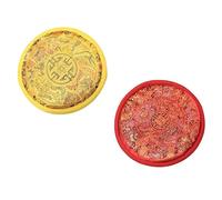 Yardwe 2pcs Hand-stitched Cloth Tibetan Singing Bowl Cushions with Simple Design, Portable Sound Bowl Pads for Buddhism Meditation and Indoor Sound Therapy Accessories