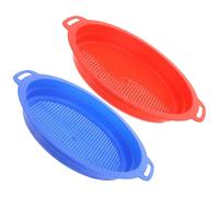 Yardwe 2pcs Handheld Sand Sieve for Safe Plastic Beach Plaything Blue Red for Outdoor Fun and Coordination Development