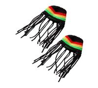 Yardwe 2pcs Handmade Crochet Pet Headdress Knitted Halloween Hats for Cats Dogs Hamsters Breathable Polyester Pet Headwear for Party Cosplay and Festive Dress-up