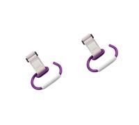 Yardwe 2pcs Heavy Duty Stroller Hooks with White Strap and Purple Clip Convenient Hanger for Diaper Bags Purses Groceries Buggy Hook for Strollers Bikes Wheelchairs Organizer for Parents