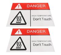 Yardwe 2pcs Hot Surface Caution Warning Labels Synthetic Adhesive Strong Adhesive Vibrant Colors for Kitchen Equipment Industrial Machinery Workplace Safety