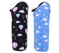 Yardwe 2pcs Insulated Bottle Bags Portable Bottle Warmer Storage Leak Design Stylish Easy to Clean for Strollers Travel and Outdoor Use Cloud Hot Air Balloon