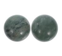 Yardwe 2pcs Jade Baoding Balls for Hand Finger Exercise, Natural Stone Massage Spheres with Rotating Exercises, 5cm Fitness Balls with Box, for Office Workers and Students