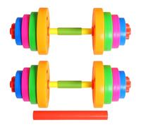 Yardwe 2PCS Kids Dumbbells Set Barbell Weight Set Plastic Kids Exercise Equipment Adjustable Dumbbell Fill with Beach Sand, Water