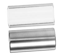 Yardwe 2pcs Medium 51mm Glass Guitar Slide and Stainless Steel Slide for Acoustic Electric Guitar Bass and Silver Bottleneck for Stringed Instruments