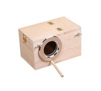 Yardwe 2pcs Medium Wooden Bird Nesting Holder Window Left Opening Bird House for Parrots Indoor Outdoor