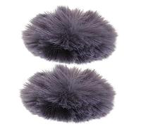 Yardwe 2pcs Mic Windscreen Muff Windproof Fleece Cover Mic Windscreen for Outdoor Use