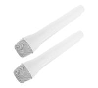 Yardwe 2pcs Microphone Plastic Fake Mic Prop Realistic Pretend Play for Stage Performance Birthday Party Speech Practice Role Play