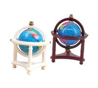 Yardwe 2pcs Miniature Globe for Dollhouse Educational Learning Globe White Tiny Terrestrial Model Interactive Geography for Mini House Decor and Study Collection