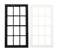 Yardwe 2pcs Miniature Plastic Dollhouse Windows: Mini Vintage Windows Decoration For Diy Craft - Dollhouse Scenic Layout Supplies