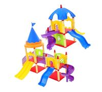 Yardwe 2Pcs Miniature Playground Slide Small Naughty Castle for Dollhouse Promotes Imaginative Play Sand Table Decoration Easy Setup Play Area Ornament