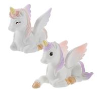 Yardwe 2pcs Miniature Unicorn Resin Ornaments Unicorn Cake Topper Birthday Cake Decorations for Girls