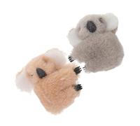 Yardwe 2pcs Motorcycle Mirror Handlebar Koala Doll Ornament Durable Rearview Mirror Handle Decor for Electric Motorbike Easy to Install Cute Riding Accessory in Khaki Grey