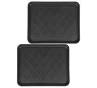Yardwe 2pcs Multi-function Shoes Tray Pet Tray Sl lack Pp Material Home Entrance Outdoors Cat Litter Box