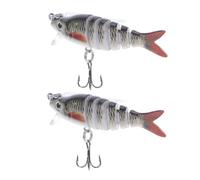 Yardwe 2PCS Multi-section Jointed Fishing Lures with Hooks Lifelike Slow Sinking Swimbait for Freshwater and Saltwater Natural Carp Color Bait for Outdoor Fishing Adventures