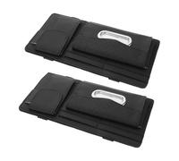 Yardwe 2pcs Multifunctional Car Sun Visor Organizer Featuring Sun Visor Glasses Clip Car Pocket Organizer Tissue Holder for Vehicle Truck Suv