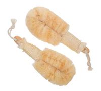 Yardwe 2Pcs Natural Sisal Body Scrubber Brush Large Size with Handle and Lanyard, Exfoliating Bath and Shower Brush for Deep Skin Cleansing and Dry Brushing in Bathroom