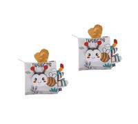 Yardwe 2pcs Nordic Style Cloth Book Lightweight Sensory Crinkle Fabric Book Tear Resistant Activity Early Learning Shapes Colors Animals for Newborns