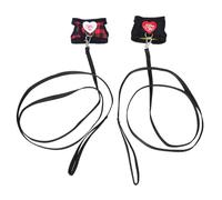 Yardwe 2pcs Pet Harness Leash for Guinea Pig and Ferret Adjustable Breathable Chest Strap Red Checkered and Black for Small Animals
