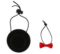 Yardwe 2pcs Pet Hat and Bowtie Costume Accessories Set for Chinchillas and Soft Hat Movable Bow Tie for Festivals and Special Occasions