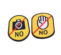 Yardwe 2pcs Pet Leash Warning Stickers Bright Do Not Touch Social Identification Tags High Visibility Dog Safety Labels for Various Sized Pets