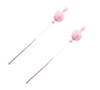Yardwe 2pcs Pink Cat Plush Ball Kitten Ball Made of Plastic and Plush for Cat Training and Keeps Active Gift for Owners