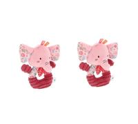 Yardwe 2pcs Pink Plush Elephant Rattle for Newborns Year Soft Sensory Handheld with Engaging Crinkle and Rattle Sound Safe and