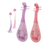 Yardwe 2pcs Playable Miniature Pipa Musical for Boy Girl Simulation Chinese Lute Instruments Traditional Stringed Decor for Dollhouse Enhances Interaction and Musical Interest