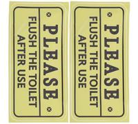 Yardwe 2pcs Please Flush Toilet Sign Restroom Sticker Simple and Warm Design Pvc Sturdy Vinyl Firm Adhesion Easy Maintenance Office Bathroom Use