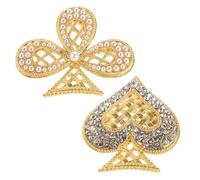 Yardwe 2pcs Plum Blossom Brooches: Crystal Heart Lapel Pin - Wedding Floral Jewelry For Women Wedding Outfit Clothing Accessories