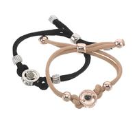 Yardwe 2pcs Projection Couple Hand Bracelet for Long Distance Relationship