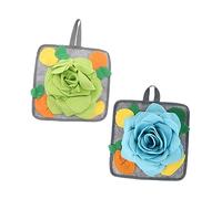 Yardwe 2pcs Rabbit Feeding Cushion Pet Pressure Relief Mat 3d Flower Slow Feeding Sniffing Toy for Anxiety Relief Interactive Play Mat for Small Pets
