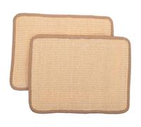 Yardwe 2pcs Rabbit Scratcher Mat: Natural Sisal Cat Bunny Scratching Pad - Small Animal Scratch Pad Rug - 40x30cm Floor Scratching Mats Rug Furniture Protector