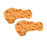 Yardwe 2pcs Realistic Fried Chicken Drumstick Model PVC Imitated Food Decoration for Fridge Lifelike Fake Food Props for Home Mall Snack Bar Creative DIY Accessory