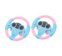 Yardwe 2pcs Safety Steering Wheel with Suction Cup for Simulated Driving Wheel for Car Outdoor Swing Pretend Comfortable Grip Educational Play