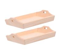 Yardwe 2pcs Scale Dollhouse Serving Pans with Elegant Simple Design Easy to Clean Pretend Play Accessories