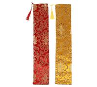 Yardwe 2pcs Scroll Storage Holder Bags for Calligraphy and Artwork, Polyester Material with Dust Protection and Deformation Resistance, Suitable for Carrying in Suitcase, Elegant
