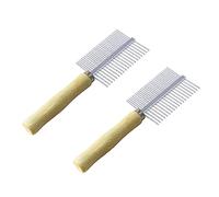 Yardwe 2pcs Simple Pet Comb Practical Cat Dog Comb Non-skid Safe Pet Grooming for Dog Grooming and Hair Brush Use Made of Wooden Material