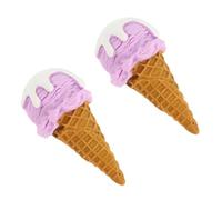Yardwe 2pcs Simulation Ice Cone Realistic Ice Model Artificial Dessert Model for Cream Vanilla Pretend Play Toy
