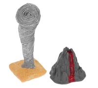 Yardwe 2pcs Simulation Sand Table Volcano Tornado Model for Realistic Eruption Tornado Stem Educational Science Learning Tool with Plastic Construction