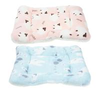 Yardwe 2pcs Small Animal Bed Mat Comfortable Plush Pet Blanket for Hamster Puppy Thick Insulation Pet Supply Machine Washable Rat Cage Liner Lamb Bear
