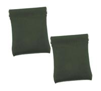 Yardwe 2Pcs Small Leather Change Purse Cross Pattern PU Wallets for Coins Cards Cash Storage Compact Protective Pouches for Travel Business Daily Use in Green