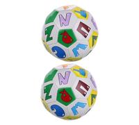 Yardwe 2pcs Soccer Balls Colorful Alphabet Design for Indoor Play Junior Football for Boys Portable Rubber Mini Footballs for Learning and Fun Family Activities